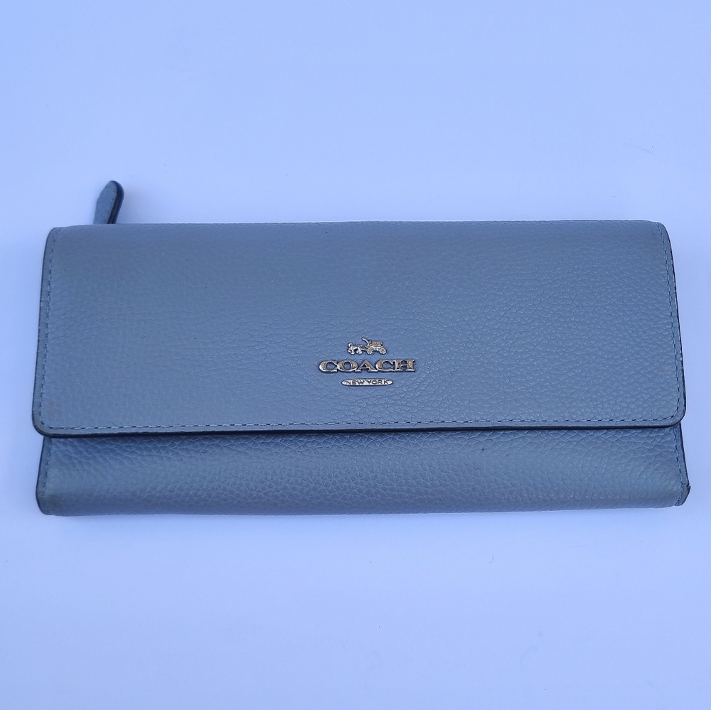 Coach Sky Blue Leather Wallet